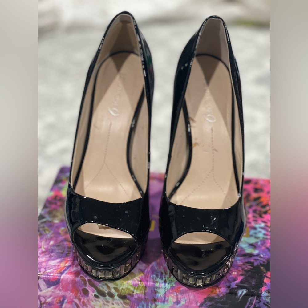Black patent leather